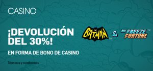 Betfair casino slots devolución 30%